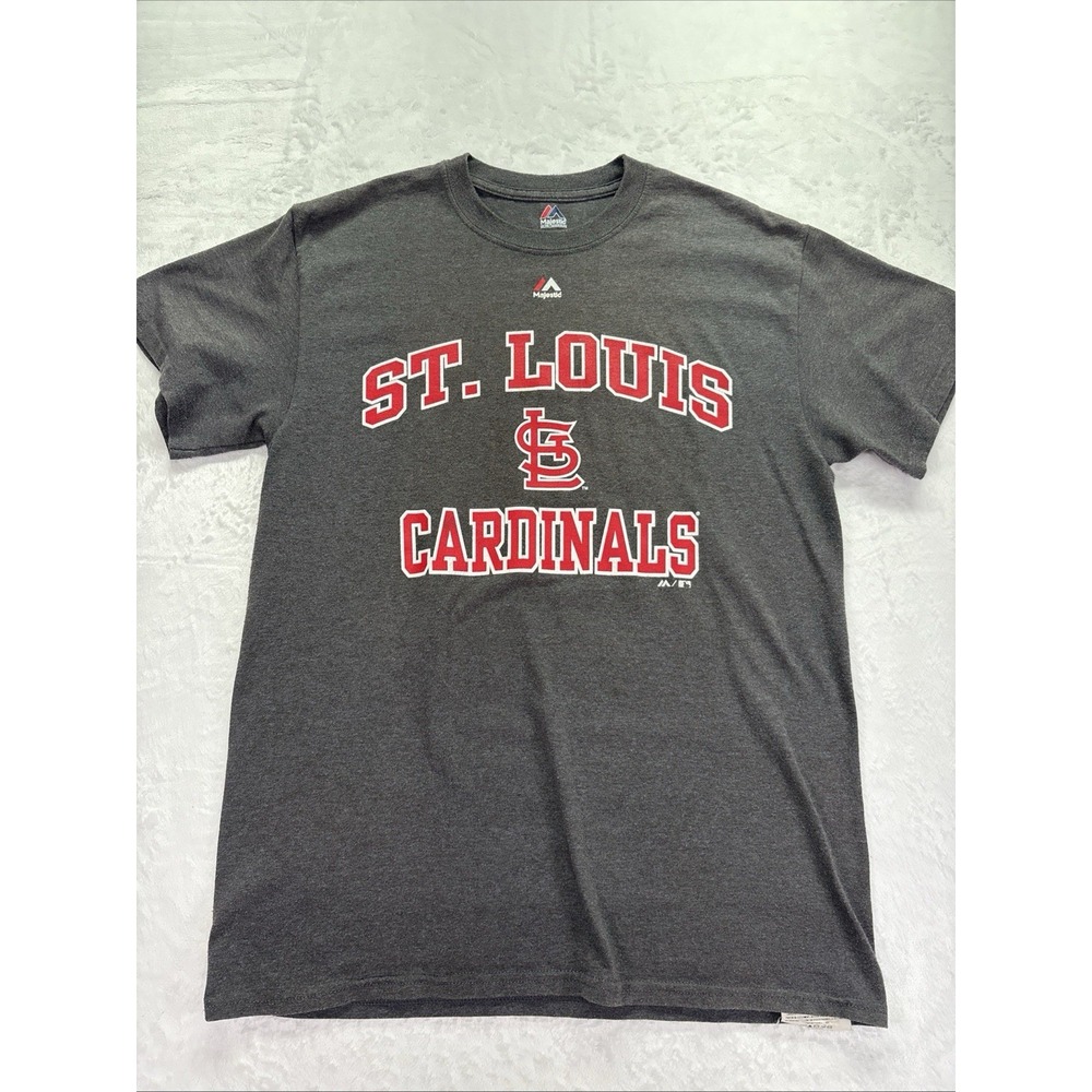 Majestic St Louis Cardinals MLB T-Shirt Mens Medium  Charcoal Gray Heather